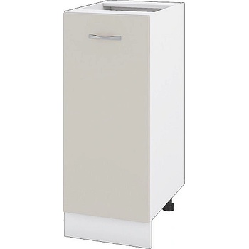 ИРИМ Долен шкаф с една врата и рафт Сити БС-40 бяло гладко / сатен 35 см