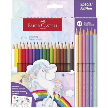 Faber-Castell Цветни моливи Еднорог, 18 стандартни и 6 пасте (1015120727)