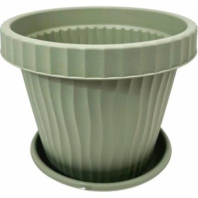 BAMA Set květináč a miska ONDA, 25 a 20cm, zelená