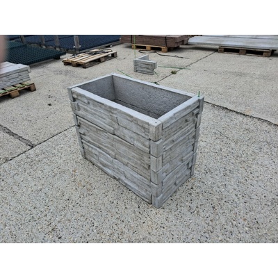Barigadi Vyvýšený záhon betonový 100x50 x 75 cm, štípaný kámen, hnědá
