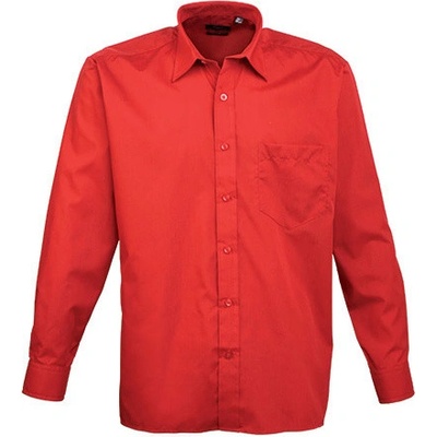 Premier Workwear pánska košeľa s dlhým rukávom PR200 red