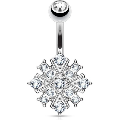 Šperky4U piercing do pupíku vločka WP0061-C