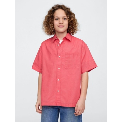GAP 408434-00 dětská lněná košile růžová