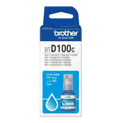 BROTHER БУТИЛКА МАСТИЛО ЗА BROTHER MFC-T930DW/DCP-T830DW/DCP-T730DW/DCP-T530DW/DCP-T430W/DCP-T230 - Ink Bottle - Cyan - PN BTD100C (BT-D100C) (BTD100C)