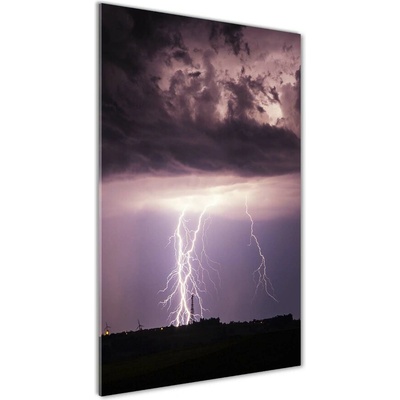 Vertikálny foto obraz fotografie na skle Búrka s bleskami 50x100 cm