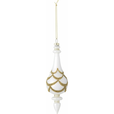 Bloomingville Skleněná vánoční ozdoba Hisar Ornament bílá barva sklo