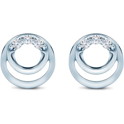 SAVICKI Обеци тип халка savicki: бяло злато, диаманти