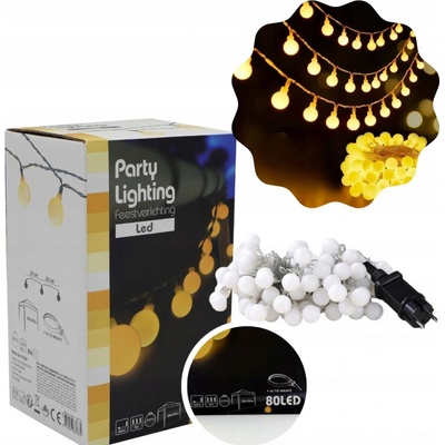 HOMESTYLING Světelný řetěz venkovní LED PARTY teplá bílá 80 LED KO-AX8779250