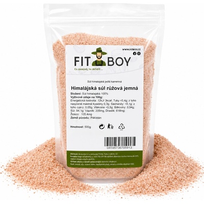 FITBOY Himalájska soľ ružová jemná 500g