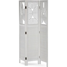 Autronic Drevený paraván 3-dielny EF-L175 biela 171 x 121 cm