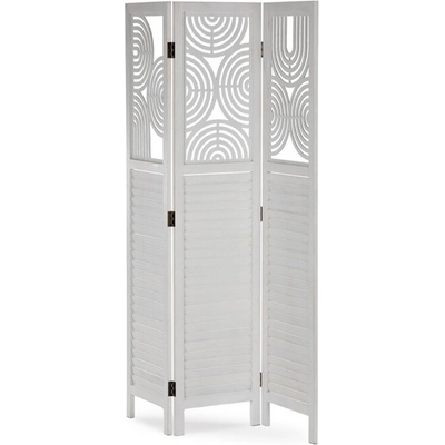 Autronic Drevený paraván 3-dielny EF-L175 biela 171 x 121 cm