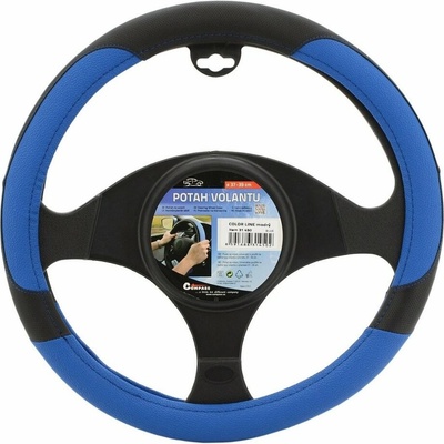 Compass Univerzální potah volantu COLOR LINE 37 - 39 cm černo / modrý -
