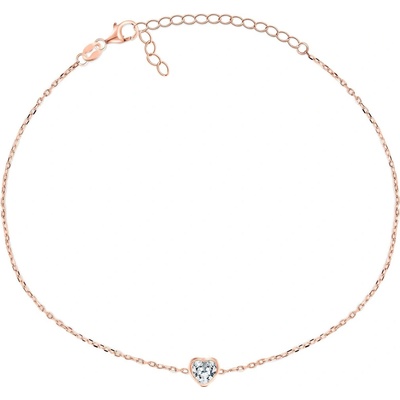 Brilio Silver Minimalistický bronzový náramek Srdce BRC30R