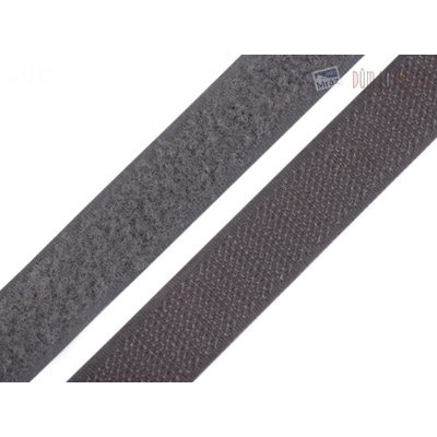 Suchý zips šírka 20 mm sivá