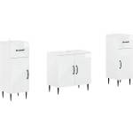 vidaXL 3 частен комплект за баня HAARLEM Бял гланц Инженерна дървесина (3418021)