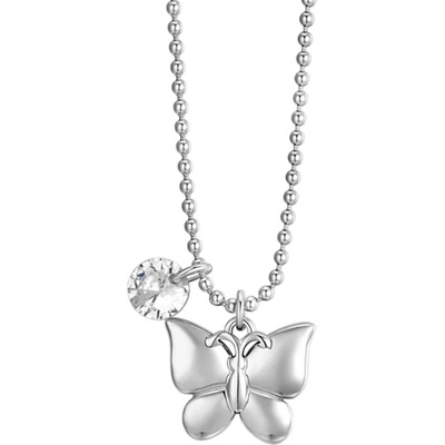 LUCA BARRA Necklace In Butterfly Steel And Zircon