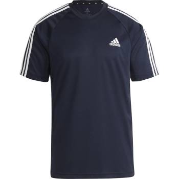 adidas Мъжка тениска Adidas Classic 3 Stripe Sereno T Shirt Mens - Navy/White