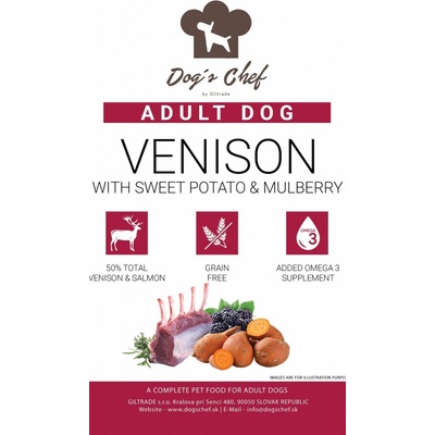 Dog's Chef Venison & Salmon With Sweet Potato & Mulberry Adult 15 kg
