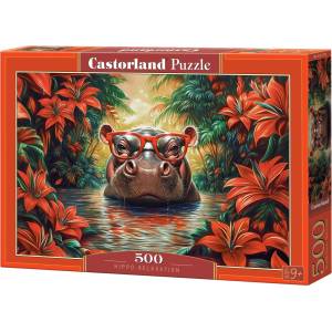 Castorland Пъзел Castorland от 500 части - Релаксиращ хипопотам (В-54176)