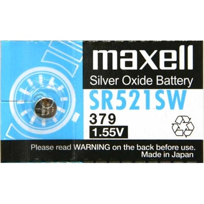 Maxell Батерия сребърна Maxell SR521SW, 1.55V, 1 бр (MLBSSR521SW)