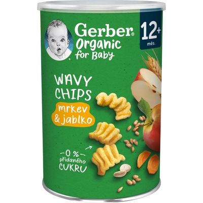 Gerber Organic CHRUMKY Kukurično-ovsené s mangom a banánom (od ukonč. 12. mesiaca) 35 g