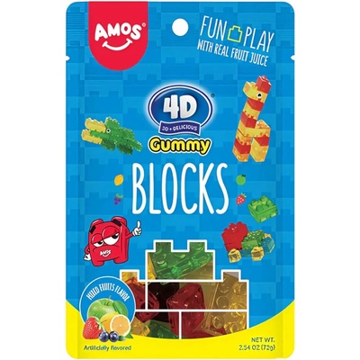 Amos 4D Gummy Blocks 72 g