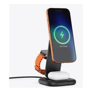 Satechi 3-in-1 Foldable Qi2 25W Wireless Charging Stand -Type A, G, C for US, EU, UK - Space Black (ST-Q25F31C-EA)
