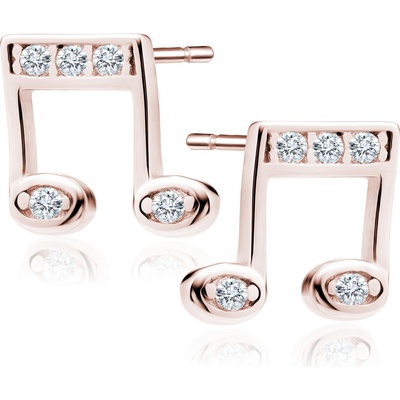 Lunica stříbrné náušnice RŮŽOVÉ NOTY 0126