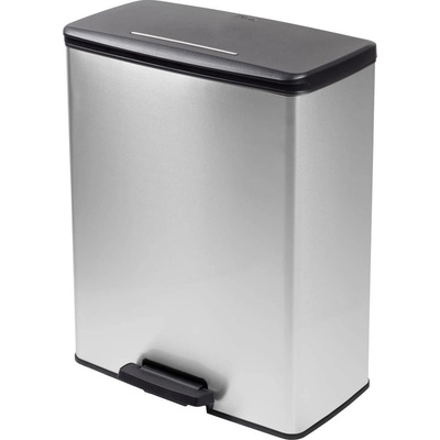 Curver Deco bin slim 254619 odpadkový koš, 52 l, stříbrná, černá, 1 ks