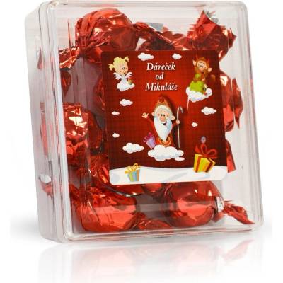 Selllot Pralinky v plastové krabičce Dáreček od Mikuláše červená 112 g