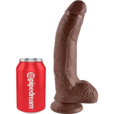 King Cock 9 Cock Brown With Balls 22.9 Cm