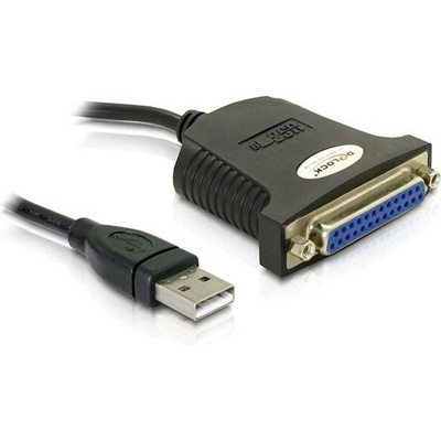 Delock 61330 USB 1.1 USB-A zástrčka paralelná zdierka DB25 0,8m černý