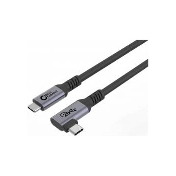 MicroConnect USB-C to USB-C Premium cable 0.25m, 100W, 20Gbps, USB 3.2 Gen 2x2, Angled
