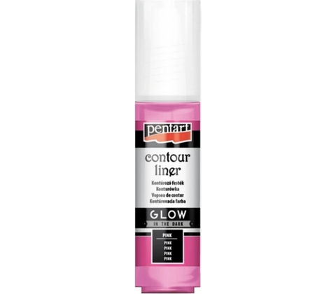 Pentart kontura svítící ve tmě 20 ml růžová
