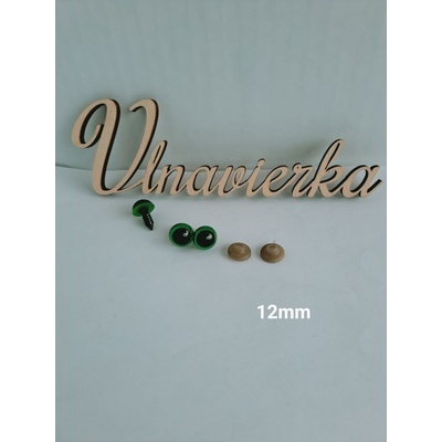Čierno zelene Oči s Pojistkou 12mm