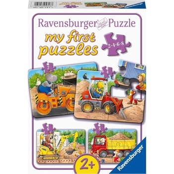 Ravensburger Пъзел Ravensburger 8 части 4 в 1 - Моят първи пъзел: Животни на строителната площадка (5717)