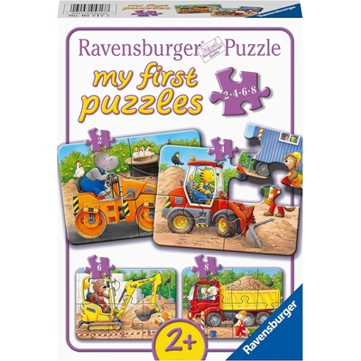 Ravensburger Пъзел Ravensburger 8 части 4 в 1 - Моят първи пъзел: Животни на строителната площадка (5717)