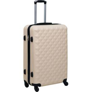 vidaXL Твърд куфар с колелца, златист, ABS (92426)