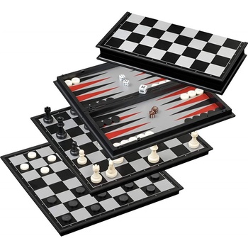 Šachy, dáma, vrhcáby (backgammon) - velký set (Philos 2506)