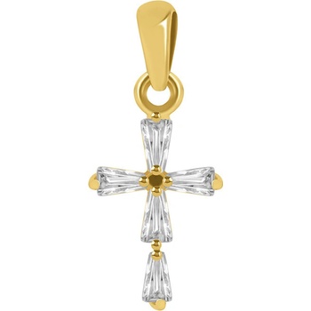 Brilio Zlatý prívesok Krížik so zirkónmi 14 664.741ZIR