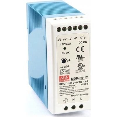 Napájecí zdroj na DIN lištu Mean Well MDR-60-12 12 V 5 A 60 W