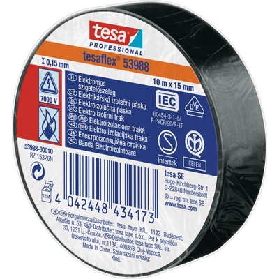 Páska tesa® PRO tesaflex®, elektroizolačná, sPVC, 15 mm, čierna, L-10 m