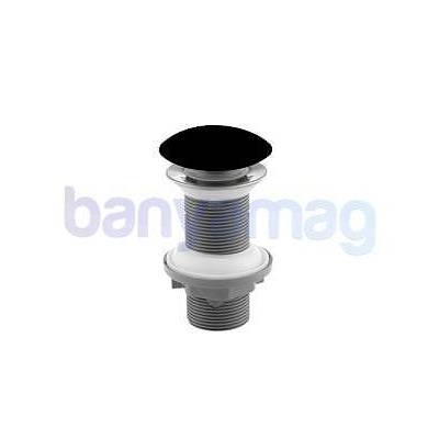 Клик сифон за мивка без преливник, с керамична капачка черен мат (38tp0163i)