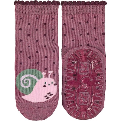 Sterntaler Чорапи със силиконова подметка Sterntaler - С охлювче, 27/28 размер, розови (8132204-780)