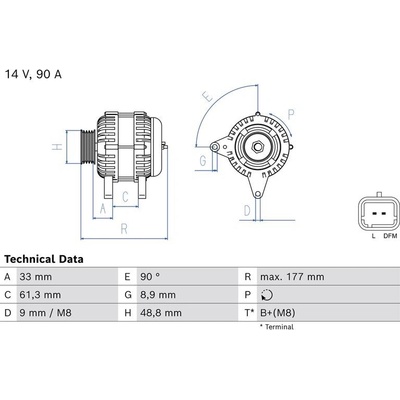 BOSCH 0 986 086 230 generátor (0986086230)