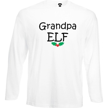 Мъжка бяла или черна тениска с дълъг ръкав Grandpa Elf