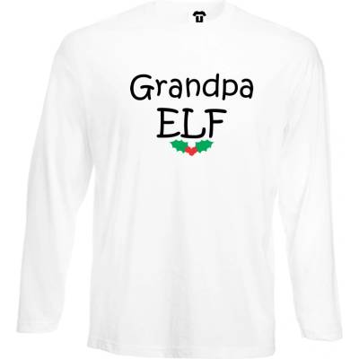 Мъжка бяла или черна тениска с дълъг ръкав Grandpa Elf