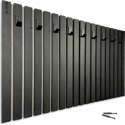 Nástenný vešiak na oblečenie Lamele Panel 100cm - čierny