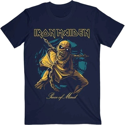 Iron Maiden Piece of Mind Gold Eddie Navy Blue 2XL Риза (IMTEE166MN05)