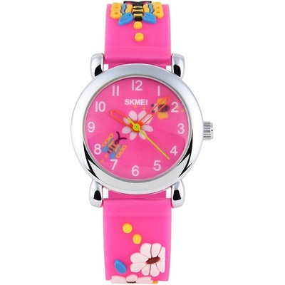 Skmei Детски часовник SKMEI Uni, Кварцов, Розов, Различни цветове (SKMEI-1047-KIDS-BEE-PINK)